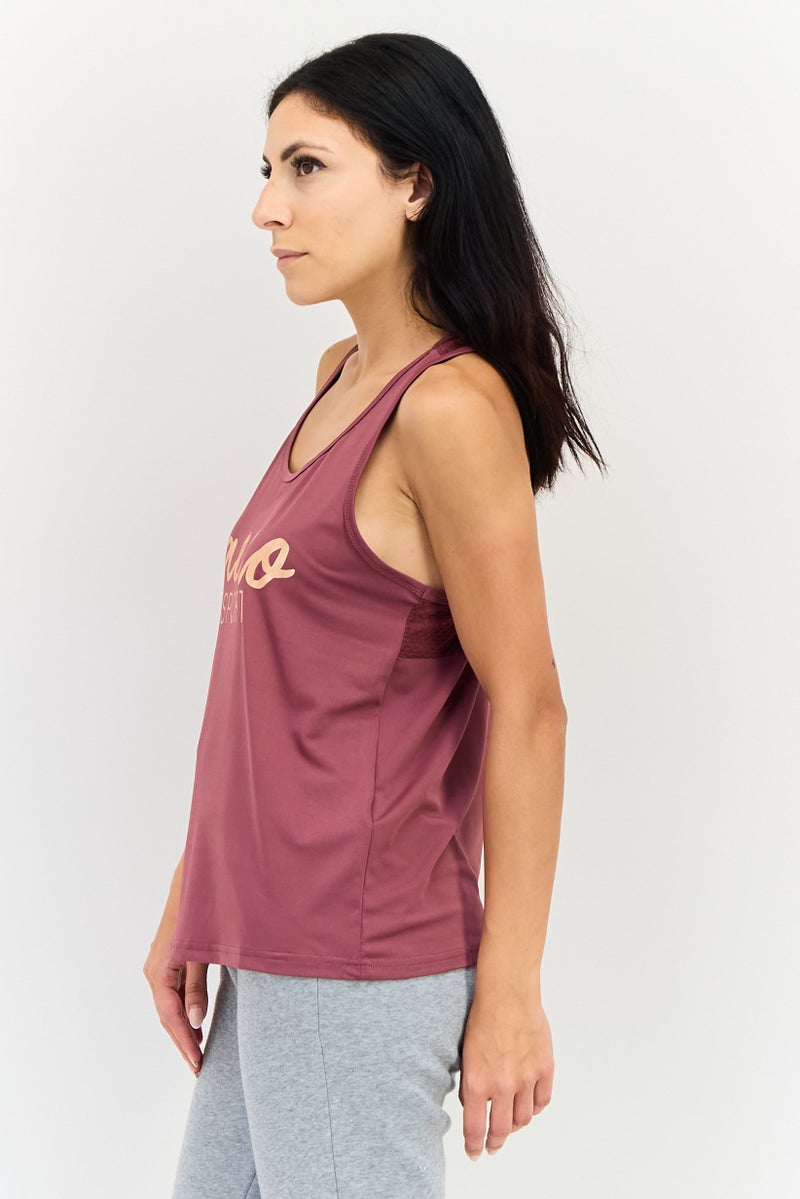 Aeropostale تي شيرت تدريب بلا أكمام للنساء، موف - Image 2